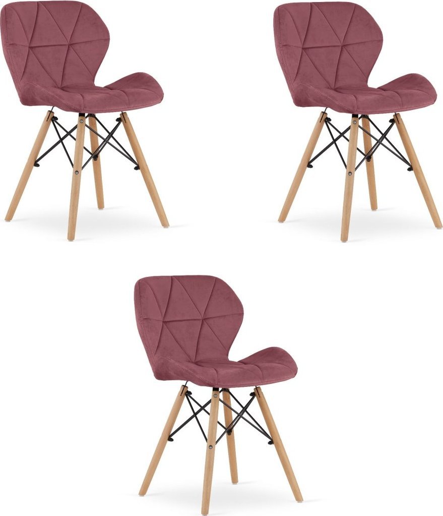 Leobert Krzesło LAGO Aksamit - ciemny róż x 3