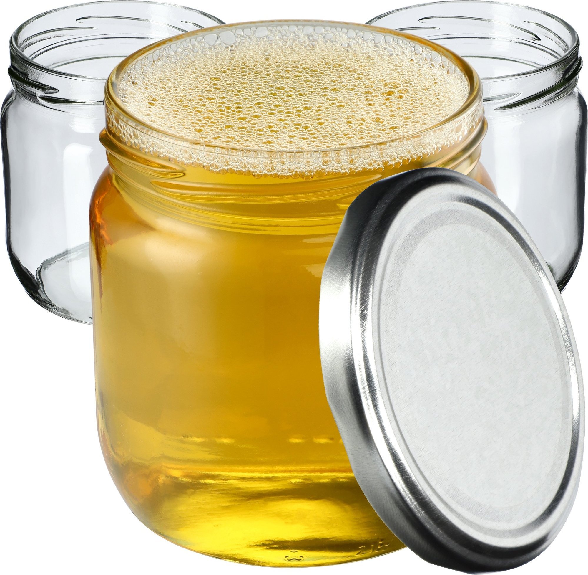 Kadax 48x Słoiki Słoik 425ml Na Miód Dżem Zakrętki fi82