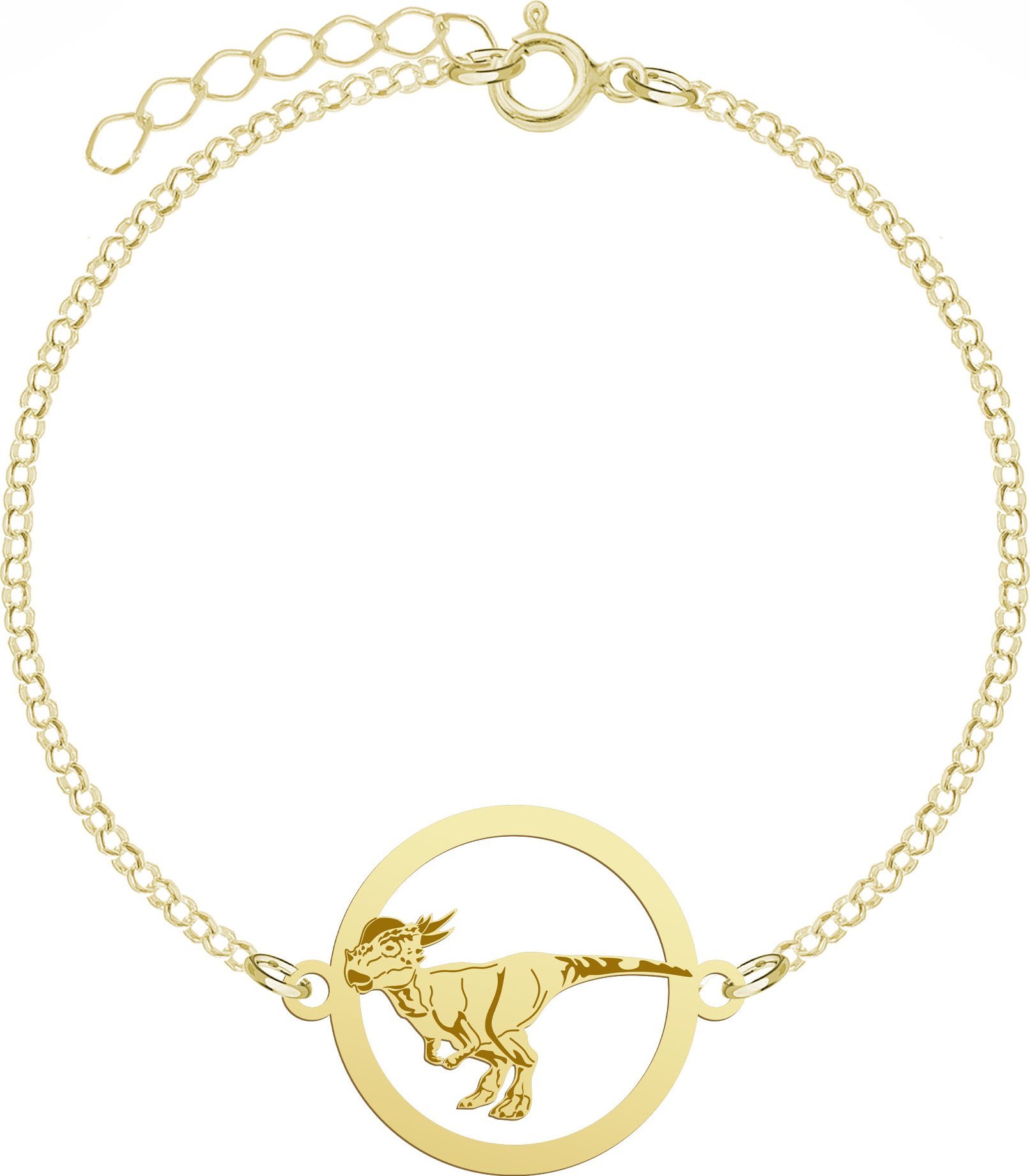 MEJK Jewellery Dinozaur Stygimoloch Pozłacana Bransoletka - MEJK Jewellery