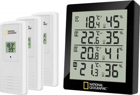 Stacja pogodowa Bresser Termohigrometr Bresser National Geographic dla 4 zakresów pomiarowych, czarny