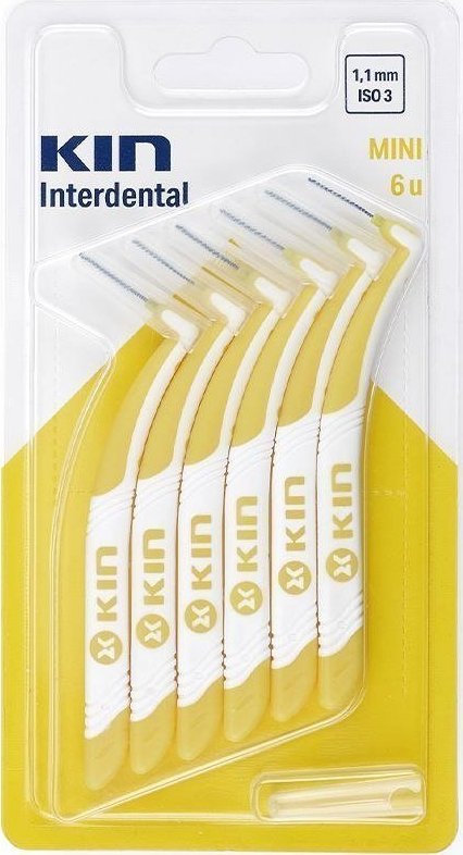 KIN Szczoteczka do Przestrzeni Międzyzębowych Kin Mini 6 Sztuk 1,1 mm