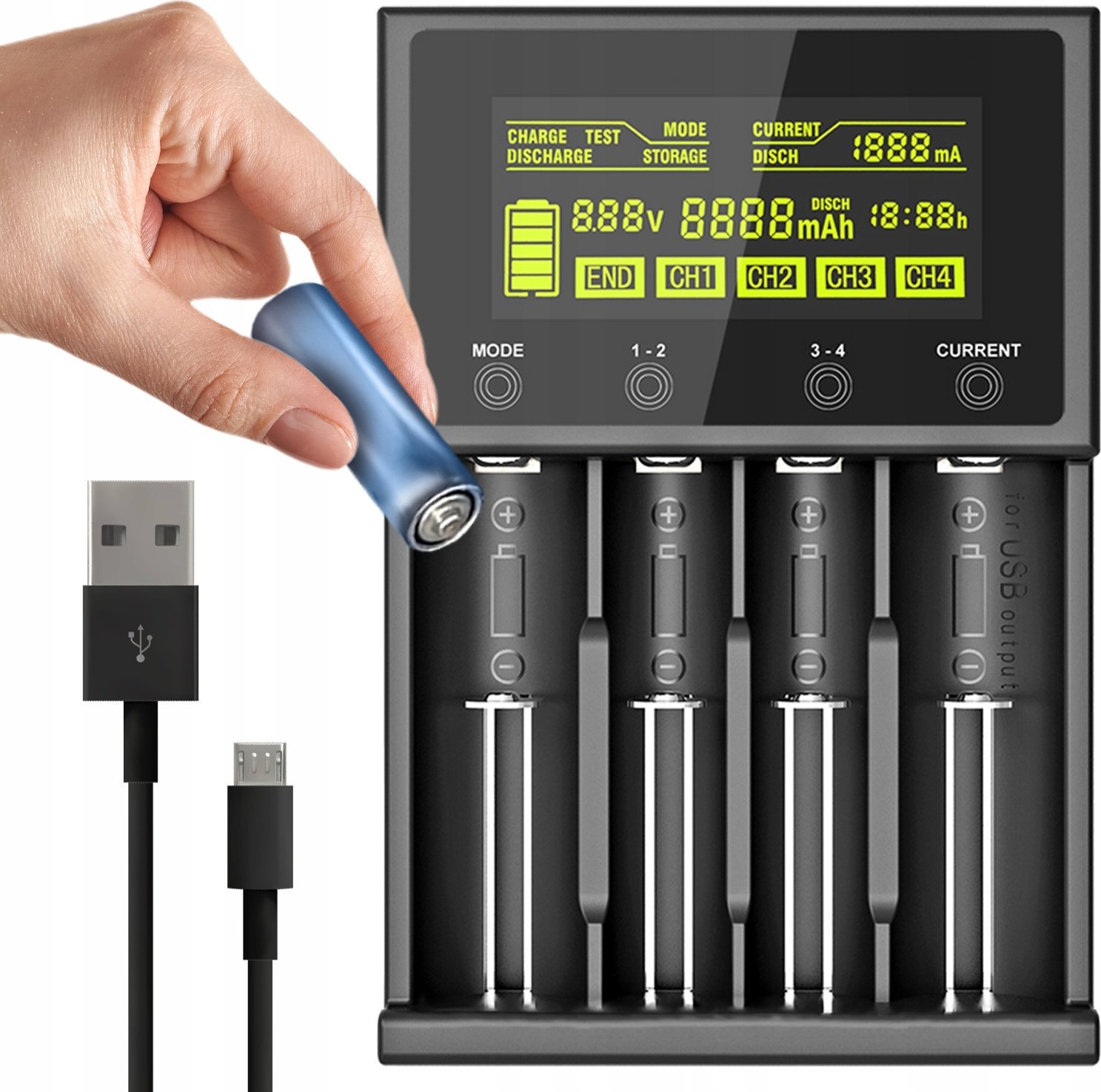 ŁADOWARKA DO AKUMULATORÓW SMART TOUCH Lii-M4S