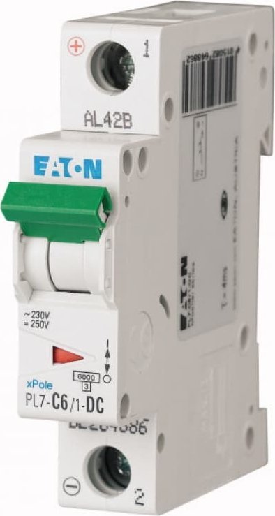 Eaton Wyłącznik nadprądowy 1P C 6A 10kA DC PL7-C6/1-DC 264886