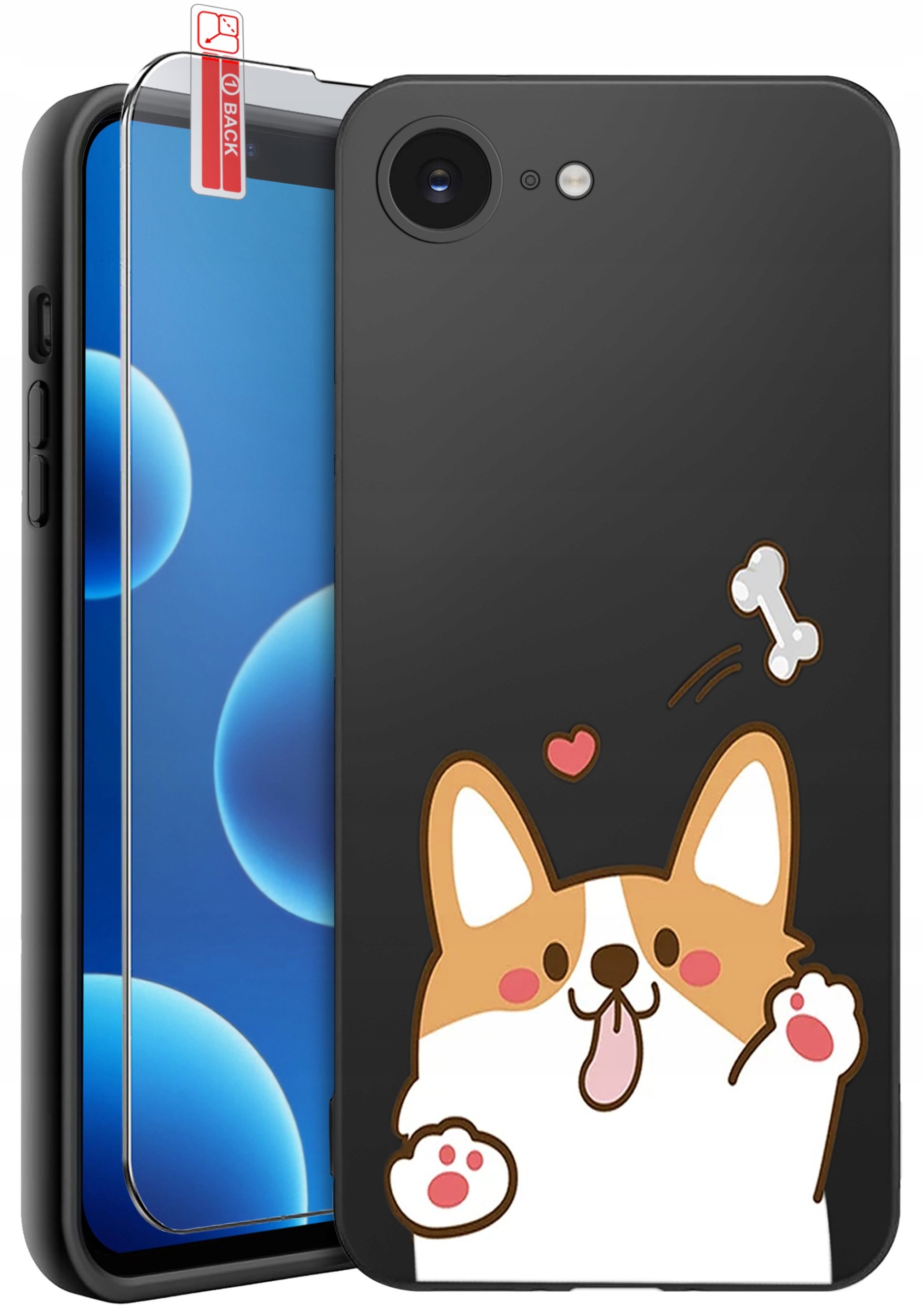 ETUI do iPhone 16e | WZORY | SILIKONOWE MATT CASE + SZKŁO 9H