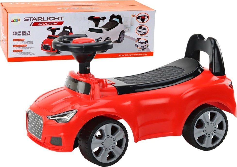 LeanToys Samochód Jeździk Z Oparciem QX-3396 Klakson Schowek Czerwony