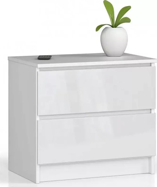 Elior Biała komoda w połysku z szufladami - Parin 4X