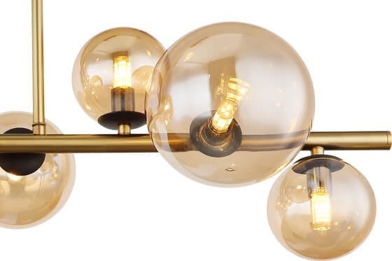 Lampa wisząca Globoeasterneurope Globo Riha 56135-9D lampa wisząca zwis 9x3,5W G9 LED 3000K złota/bursztynowa