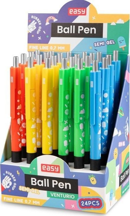 Długopis automatyczny niebieski (24szt) EASY