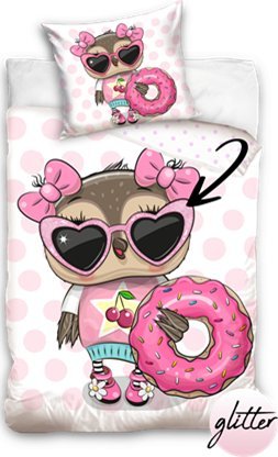 Carbotex Pościel Bawełniana 160x200 Sowa Baby BAWEŁNA