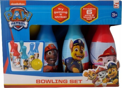 Kręgle Zestaw dla Dzieci Psi Patrol 6 Kręgli i Kula Kolorowe Kręgle