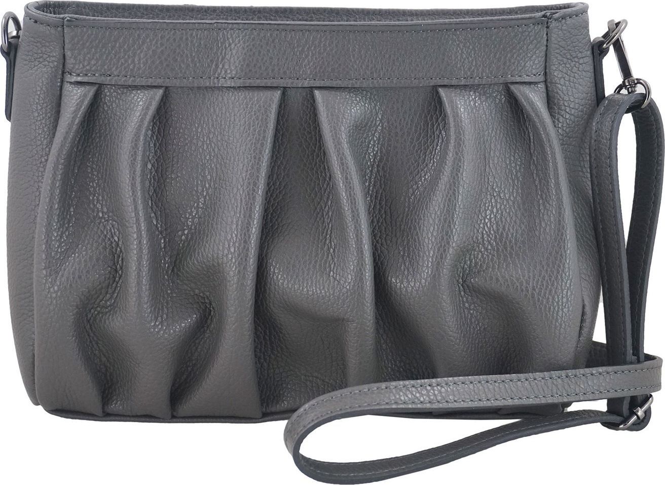 Barberinis Modna marszczona torebka damska - Szara ciemna uniwersalny