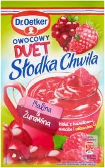 Dr Oetker Dr. Oetker Słodka Chwila Owocowy Duet Malina & Żurawina Kisiel z kawałkami owoców 32 g