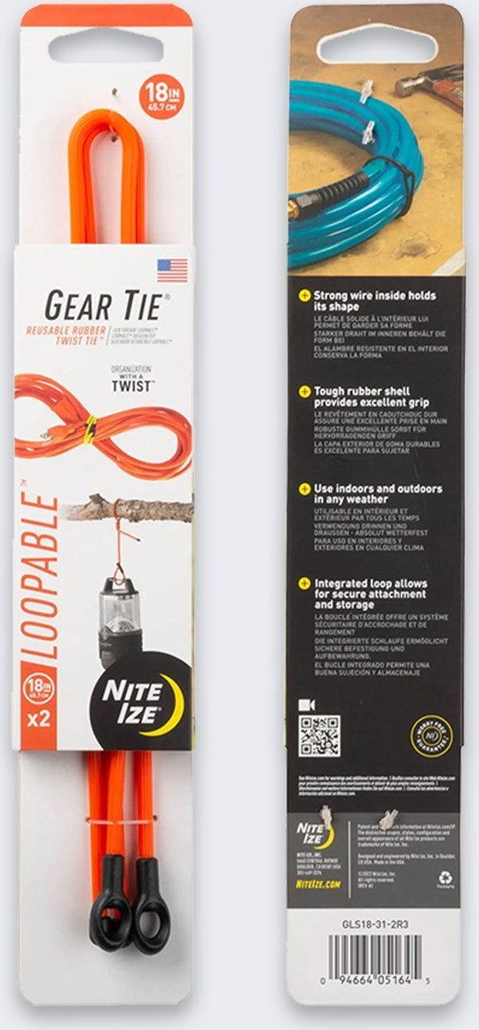 NiteIze Opaski NiteIze Gear Tie Loopable 18 2Pack Orange
