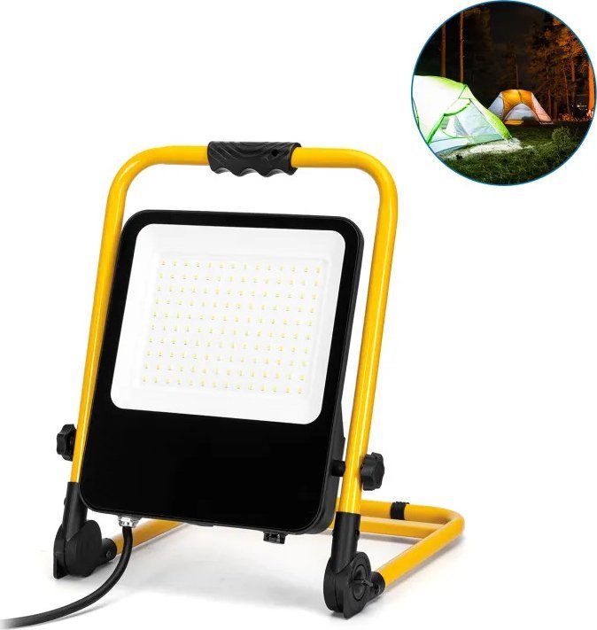 Aigostar Przenośny halogen roboczy 100W 6500K z przewodem Przenośna lampa robocza 100W 6500K odlewana ciśnieniowo z przewodem