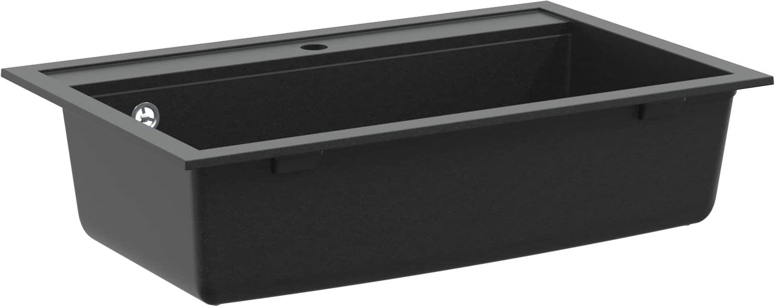 vidaXL Zlew Czarny 795 x 505 mm 80% kwarcu i 20% żywicy