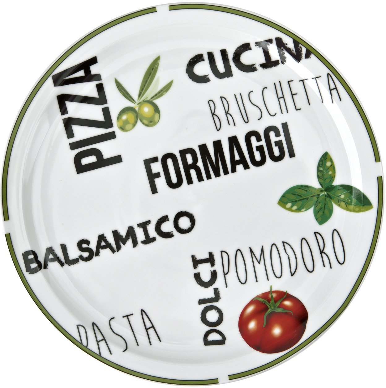 Talerz do pizzy 30,5 cm Zielony brzeg MPL