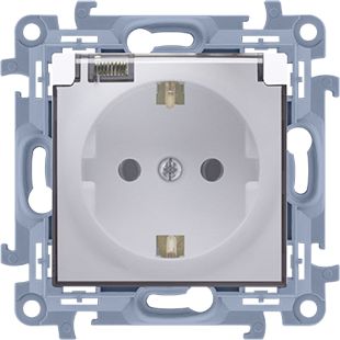 Kontakt-Simon Gniazdo pojedyncze Simon 10 hermetyczne IP44 uziemienie schuko klapka 16A biały (CGSZ1B.01/11A)