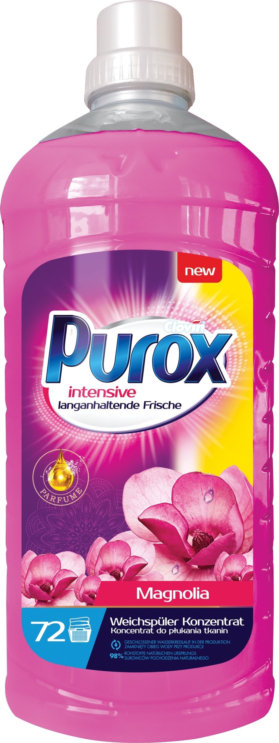 Płyn do płukania Purox Koncentrat do płukania tkanin PUROX Pink Magnolia z mikrokapsułami zapachowymi