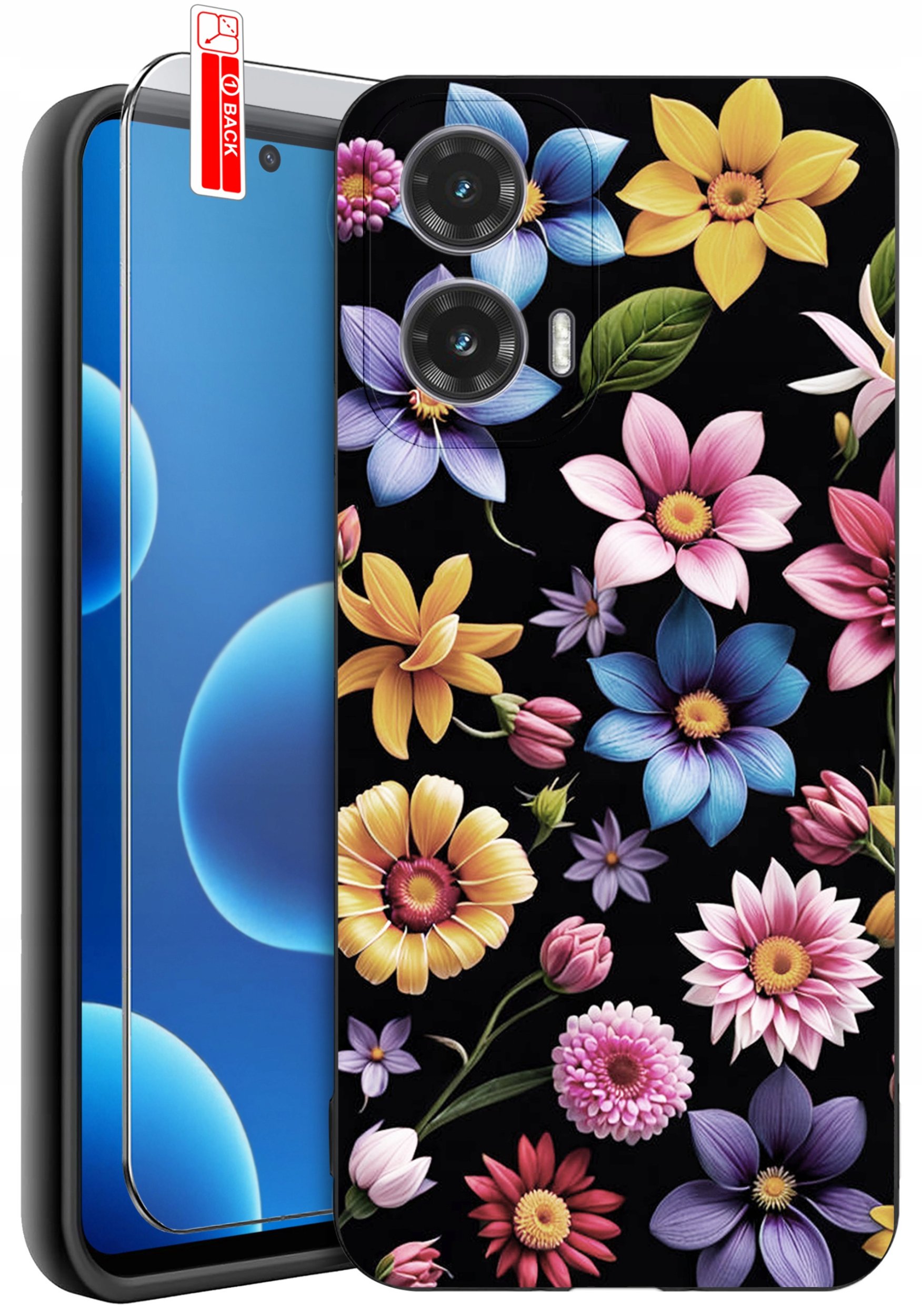 ETUI do Motorola Moto G45 5G | WZORY | SILIKONOWE MATT CASE + SZKŁO 9H