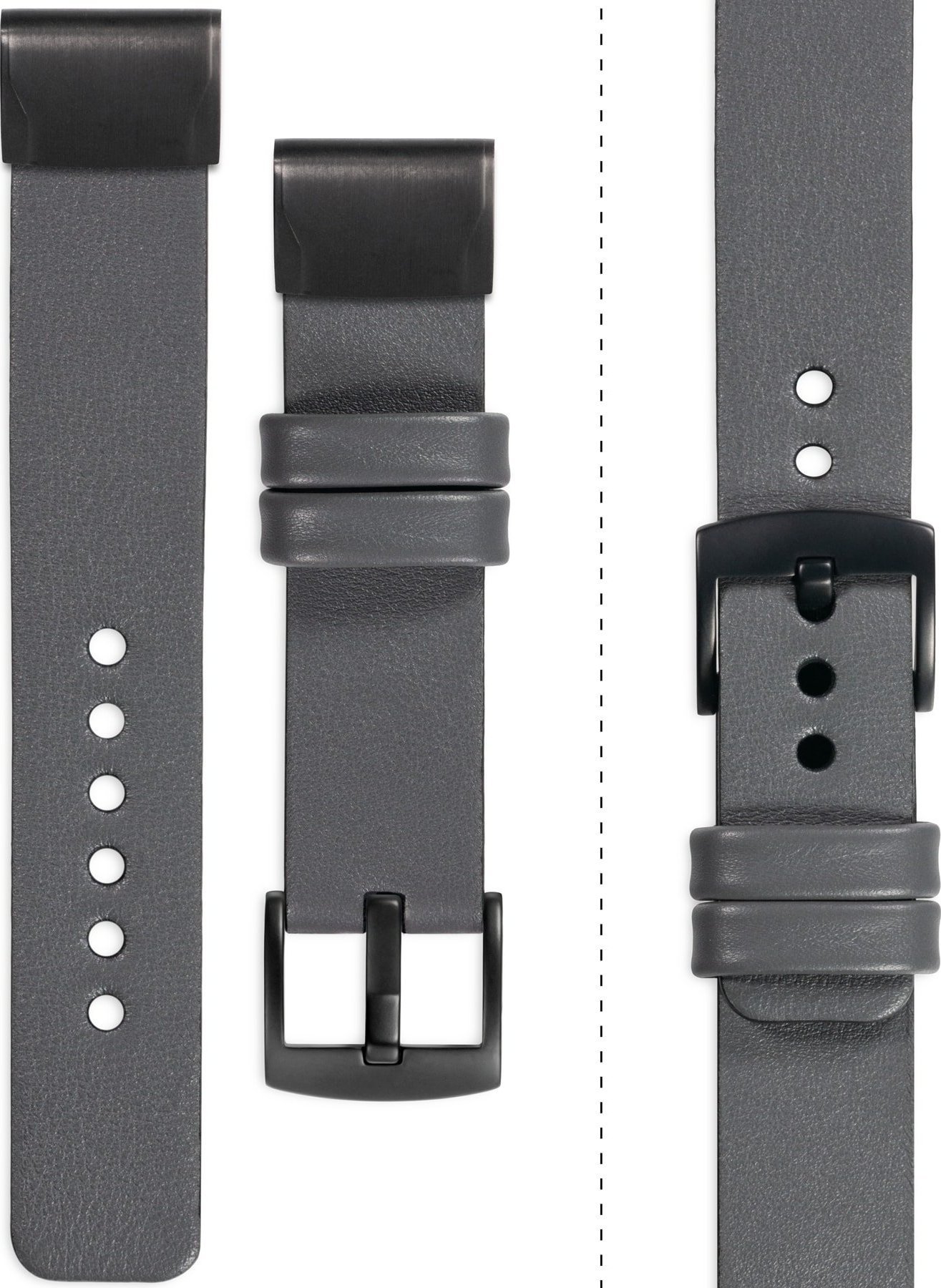 moVear moVear Prestige S1 Skórzany pasek do Garmin QuickFit 22mm (Fenix / Forerunner / epix / Instinct / Enduro / Quatix / MARQ - 47/45mm) | Szary [kl