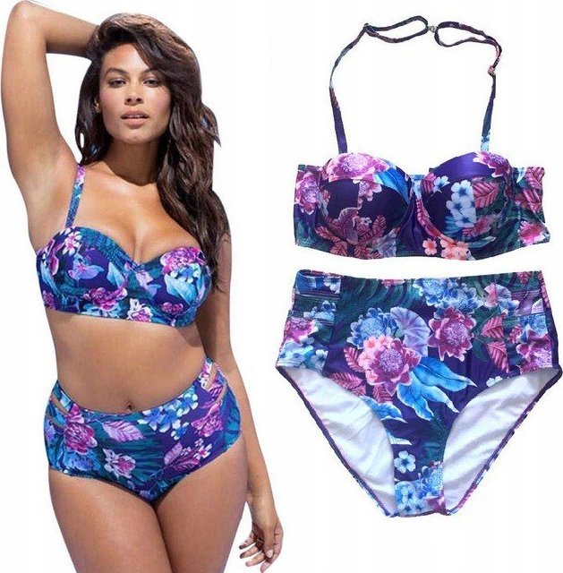 Pan i Pani Gadżet Strój kąpielowy kwiaty push up XXL