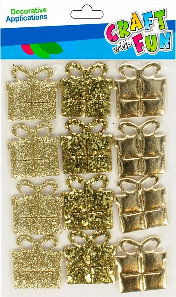 Craft with Fun OZDOBA BN NAKLEJKI PREZENT ZL 12SZT CF 12/288