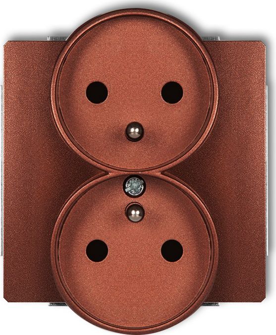 Karlik DECO MODUŁ BRĄZ METALIK GNIAZDO 2X Z/U 16A 250V IP22 - 9DGPR-2z