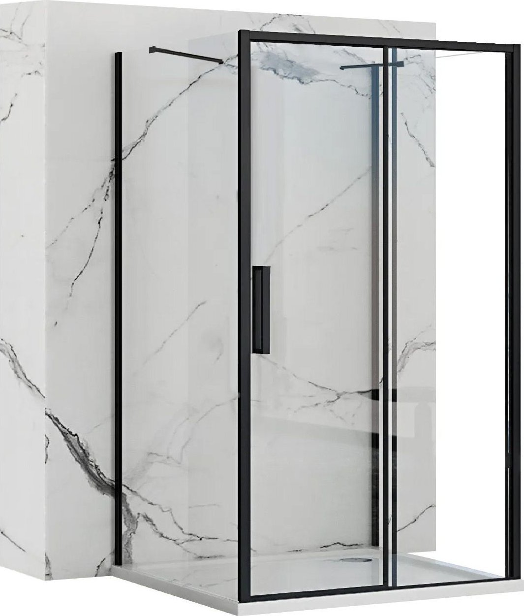 Rea Kabina Prysznicowa Przyścienna Rapid Slide Black