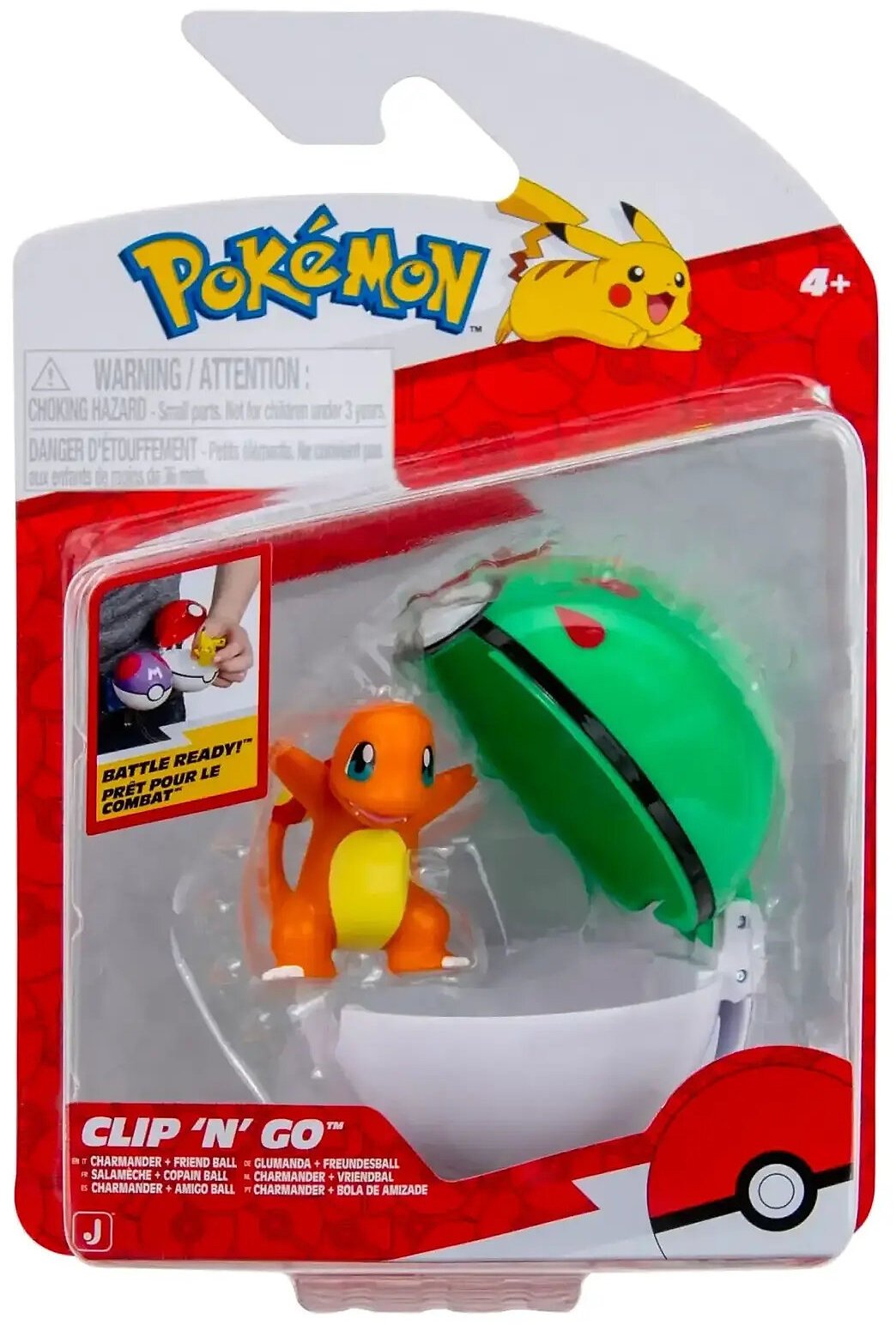 POKEMON CLIP N GO CHARMANDER WITH FRIEND BALL