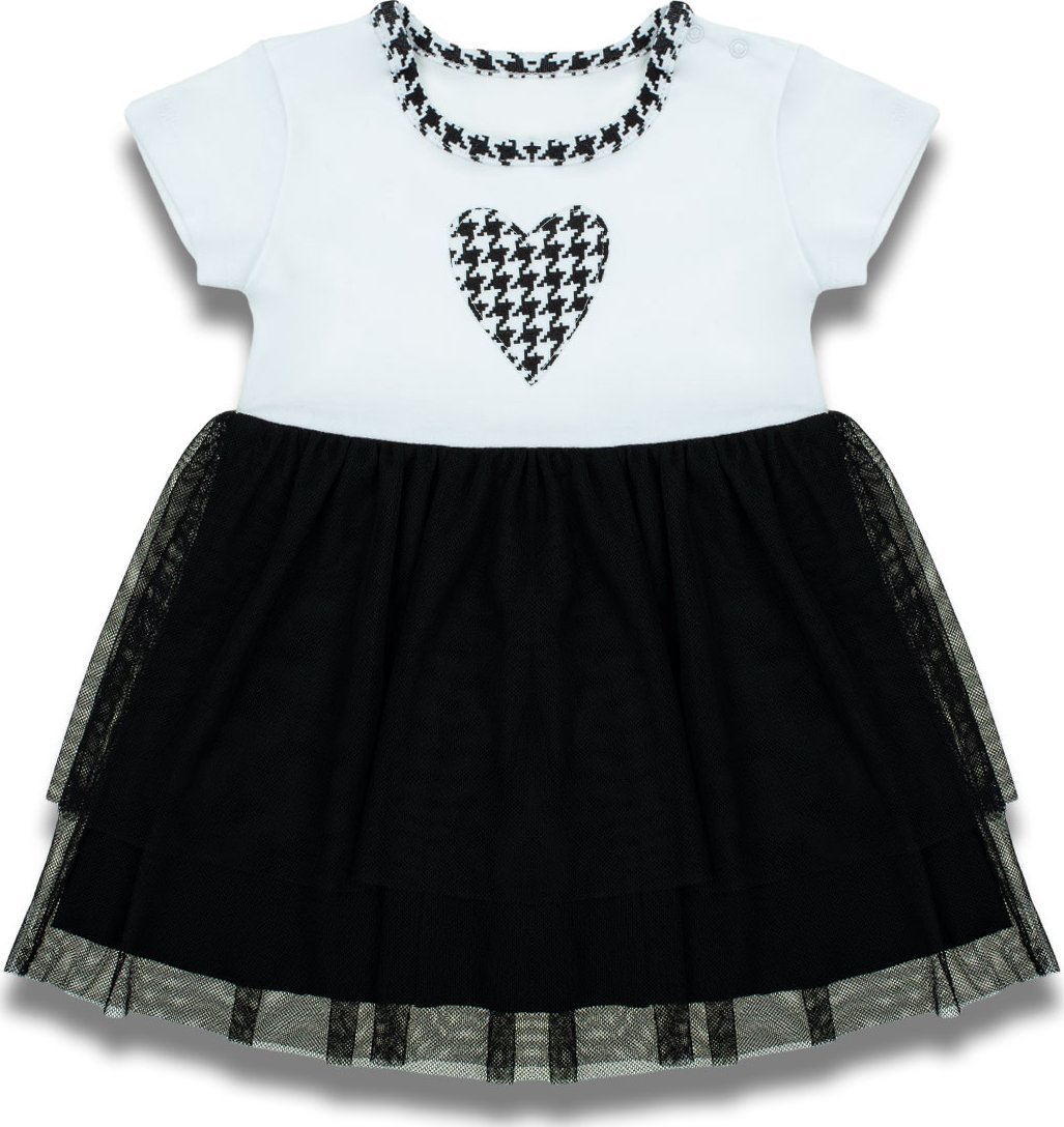 NICOL Sukienka z krótkim rękawem dla dziewczynki czarno-biała Viki Nicol 86