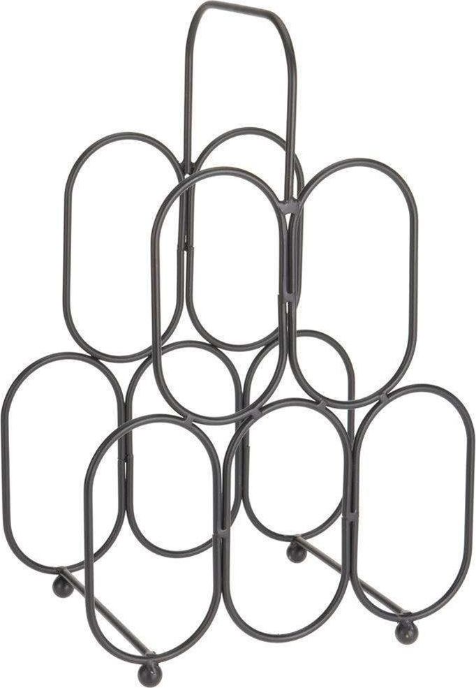 Home Styling Collection Stojak metalowy czarny WINO regał szafka półka na butelki wina - 5 butelek