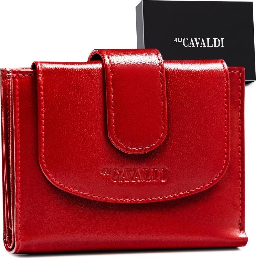 4U Cavaldi Portfel skórzany Cavaldi [DH] 250-GCL czerwony