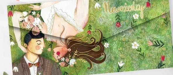 Koperta Ślub Para na łące