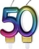 Świeczka urodzinowa 50 kolorowa