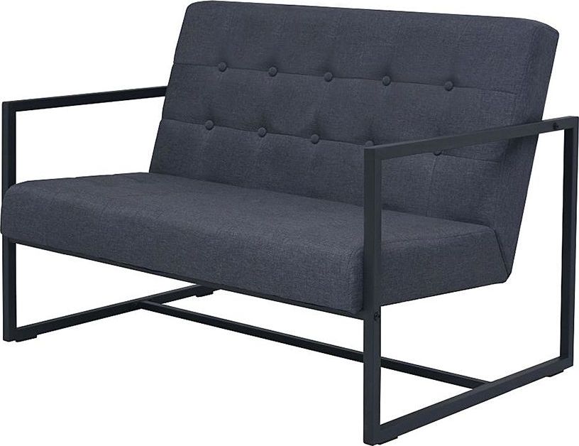 Elior Zgrabna 2-osobowa sofa Mefir - ciemnoszara