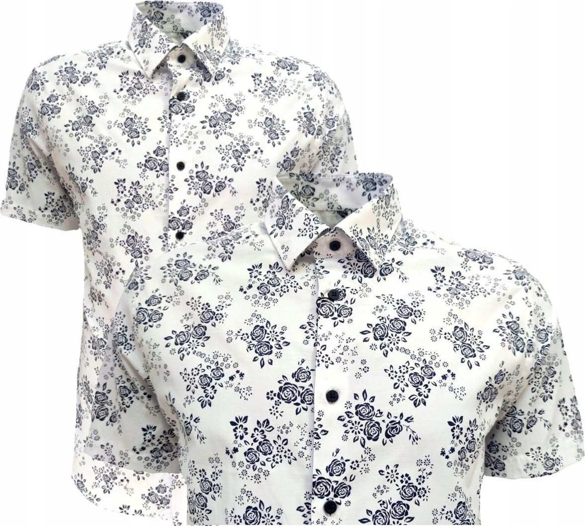 Anagre KOSZULA MĘSKA NA LATO KWIATY WIZYTOWA SPORTOWA L