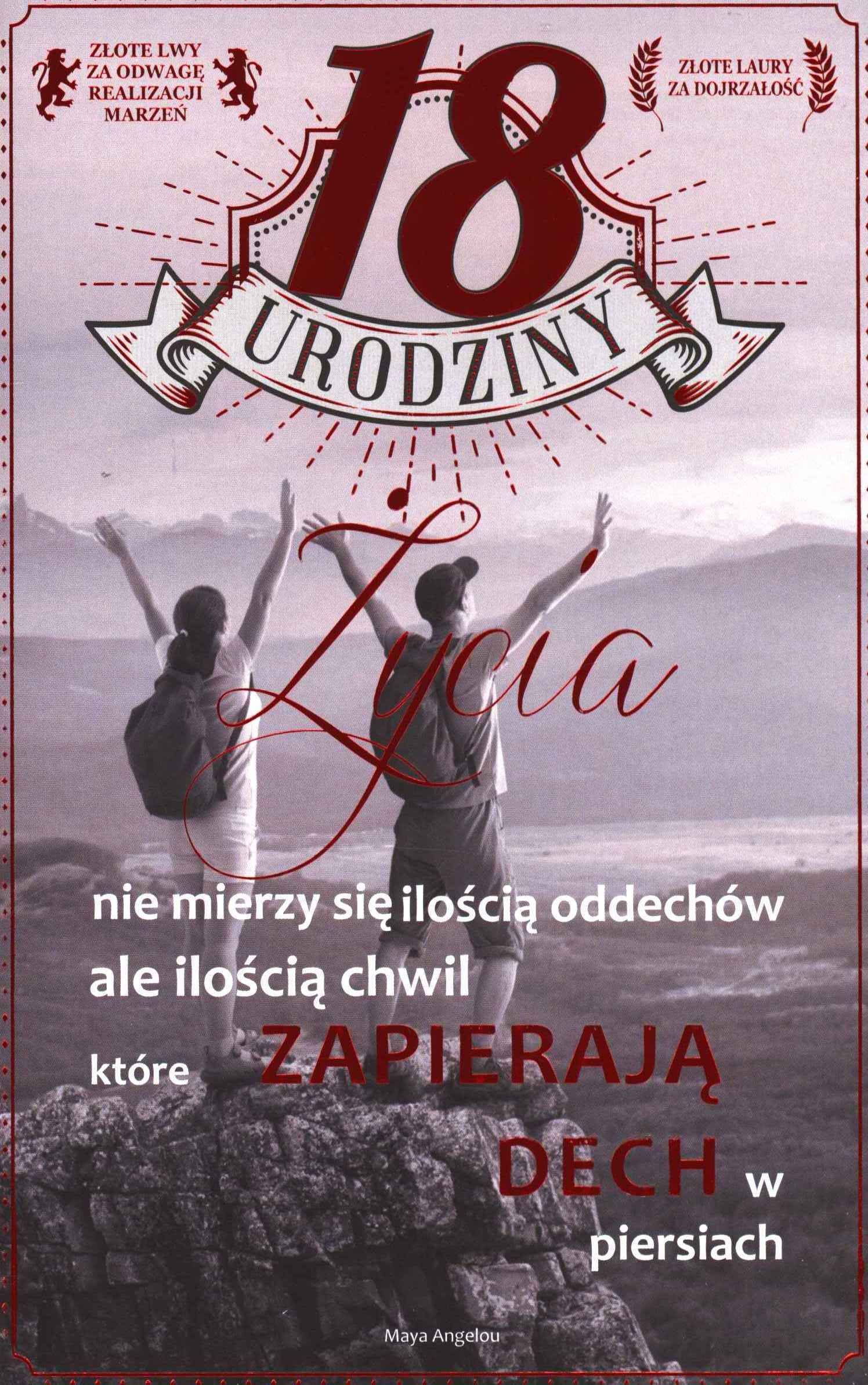 AB Card Karnet 18-Te urodziny U33 Życia nie mierzy się