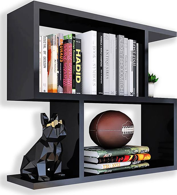 Elior Czarna półka ścienna w stylu industrialnym - Artiso