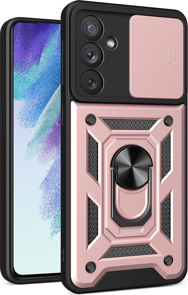 Hurtel Hybrid Armor Camshield etui do Samsung Galaxy A54 5G pancerny pokrowiec z osłoną na aparat różowe