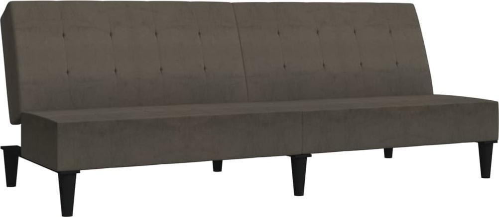vidaXL 2-osobowa sofa rozkładana, ciemnoszara, obita mikrofibrą