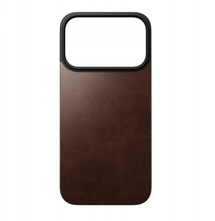 NOMAD Magnetic Leather Back - nakładka magnetyczna na iPhone 17 Pro kompatybilna z MagSafe, skóra Horween (rustic brown)