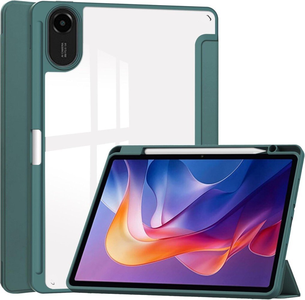 Etui na tablet SUPERO Etui z klapką do Xiaomi Redmi Pad 2 2025, przezroczysto-zielone