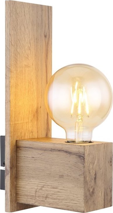 Kinkiet Globo Lampa ścienna Erna 15655W loftowa do sypialni drewno