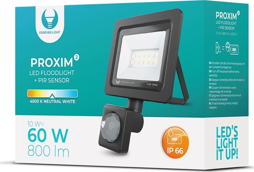 Naświetlacz Forever Naświetlacz LED PROXIM II 10W |4500K| PIR IP66 Forever Light