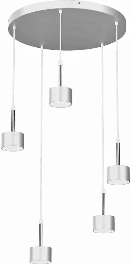 Lampa wisząca Lumes Biało-srebrna lampa wisząca do jadalni - N023-Circile