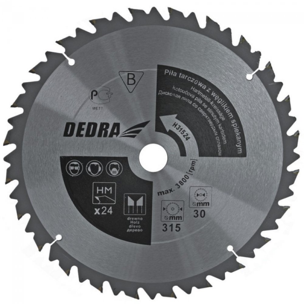 Dedra Piła tarczowa 350x30mm 24z. z płytkami HM i ogranicznikiem posuwu - HL35024