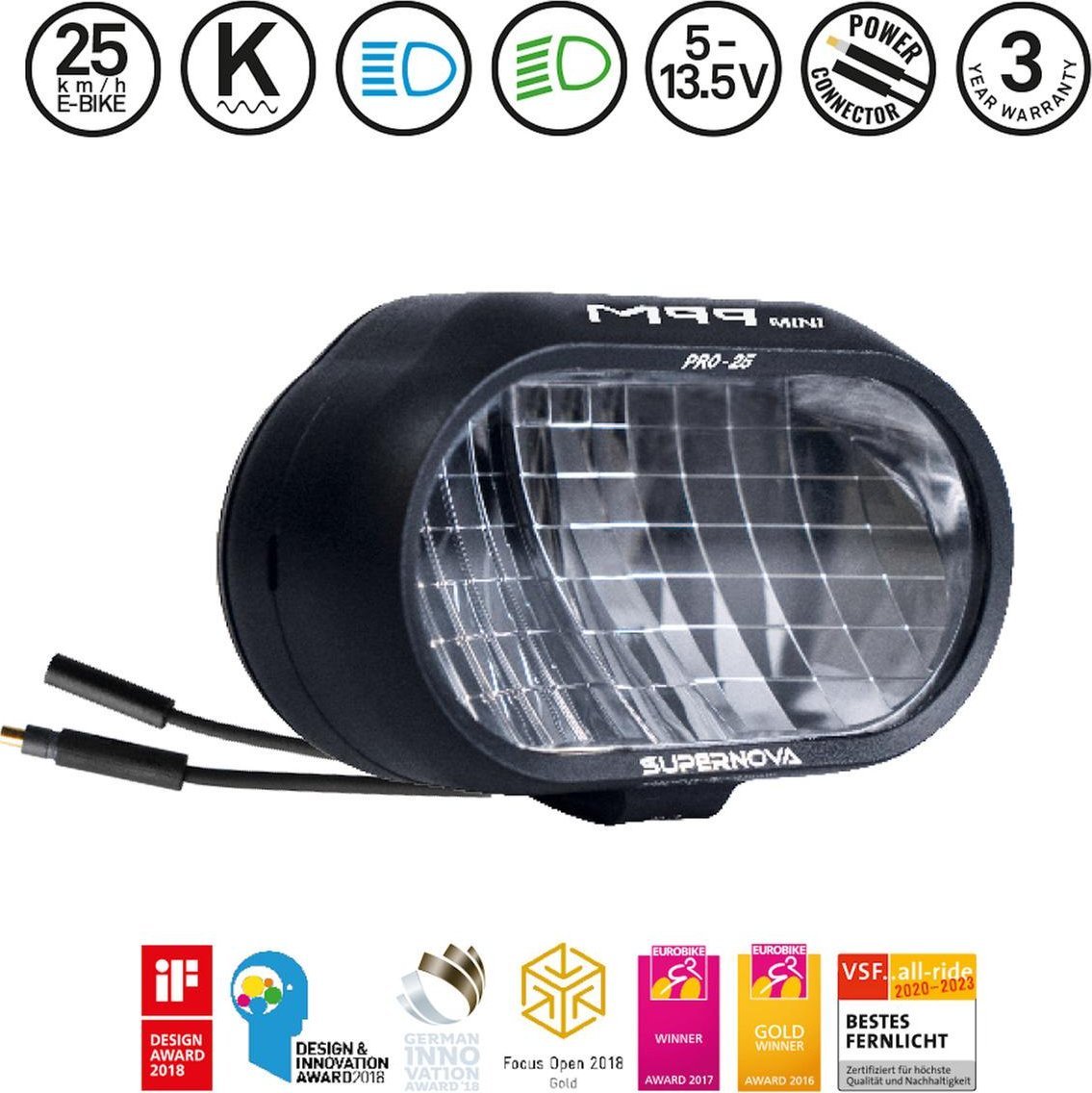 Supernova Lampka przednia SUPERNOVA M99 Mini Pro E-bike 25
