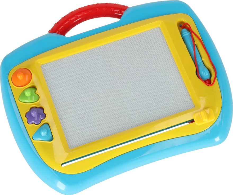 KIK Tablica magnetyczna tablet do rysowania znikopis stempelki niebieski XL