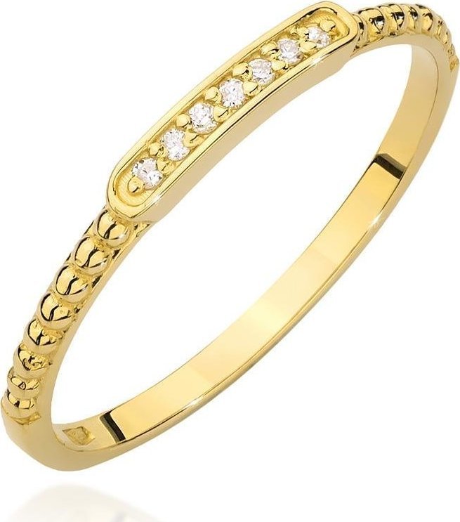 Best Diamonds złoty pierścionek z brylantem 0.04ct 13