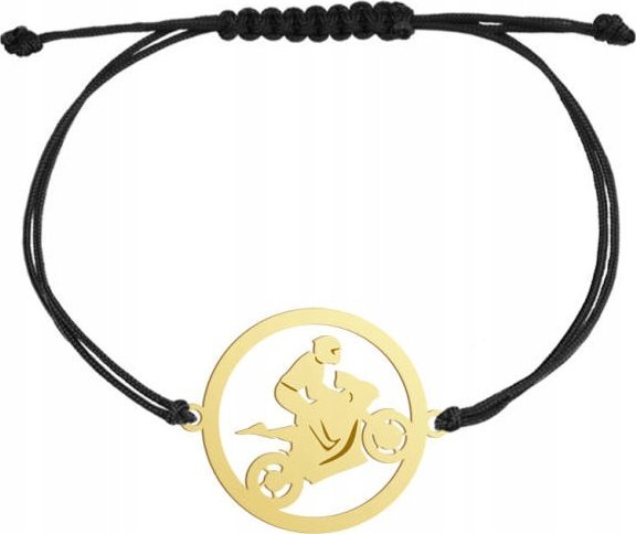 Radziszewska Jewellery Złota Bransoletka ze Ścigaczem na sznurku 925 GRAWER DEDYKACJA GRATIS